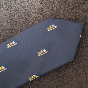 Vintage Allyn "Dirty Old Man" Tie - Nautical Sailing Flags Themed - Navy Blue